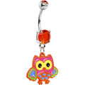 BodyCandy Double Gem Colorful Owl Belly Ring — main product shot