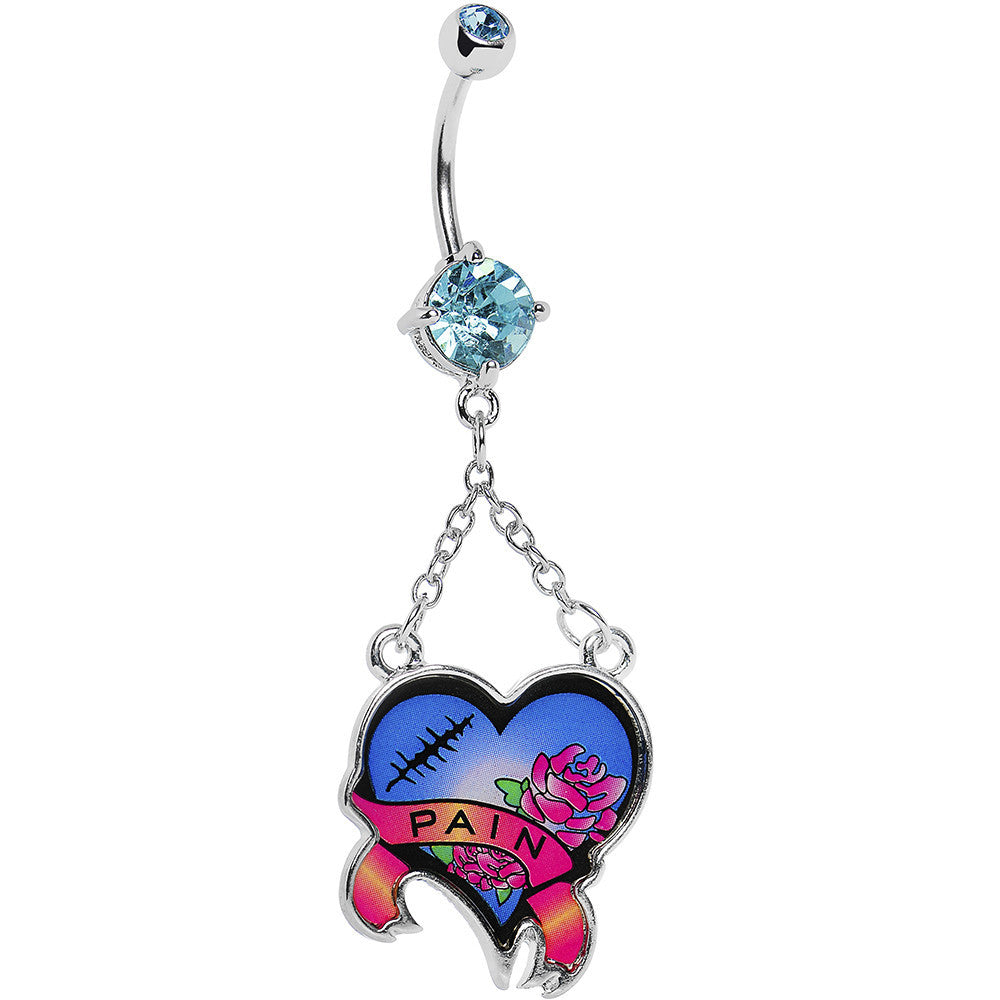 BodyCandy Aqua Gem Heart Breaker Belly Ring — main product shot