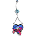 BodyCandy Aqua Gem Heart Breaker Belly Ring — main product shot