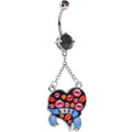 BodyCandy Double Gem Smooch Kisses Heart Belly Ring — main product shot