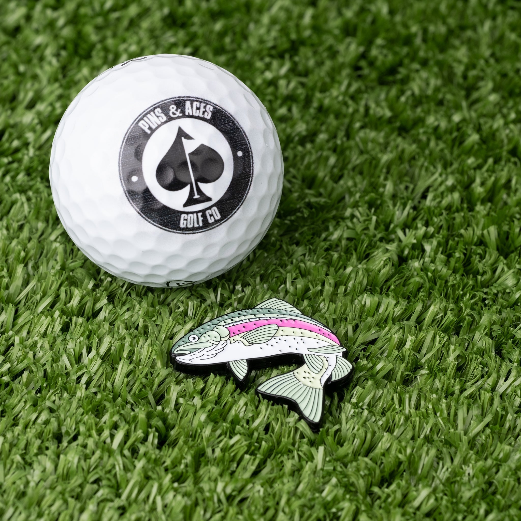 Trout Ball Marker – Pins and Aces, view 3