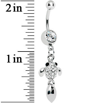BodyCandy Crystalline Gem Sparkle Fish Dangle Belly Ring — detail close-up