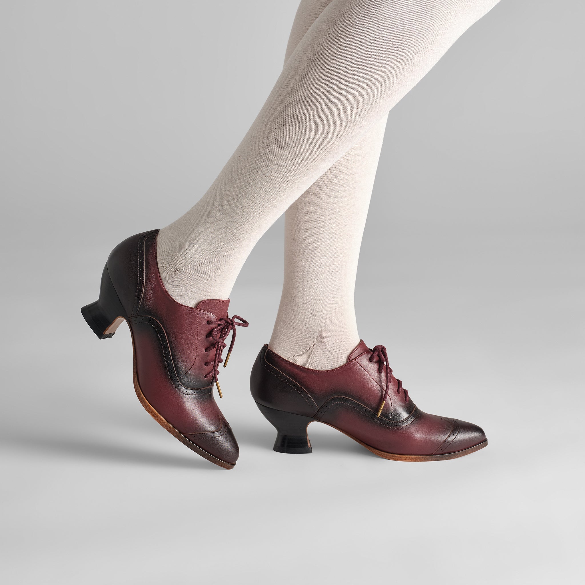 Londoner Edwardian Oxfords (Cherry) — historical footwear by American Duchess