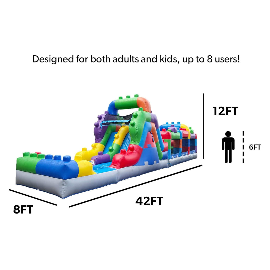42FT Commercial Inflatable Obstacle Course With Dual Water Slide (SAK31587) – SAKSBY WHOLESALE, view 8