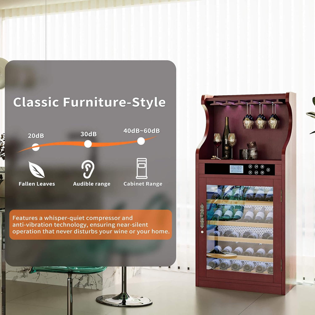 Nuvia Luxury 43-Bottle Freestanding Low Noise Wine Cooler Cabinet (SAK56084) – SAKSBY WHOLESALE, view 7