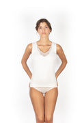 tittimitti MaRe Premium Quality Cotton Wool Blend Women Tank Top with Macramé Lace. Proudly Made in Italy. — main product sho