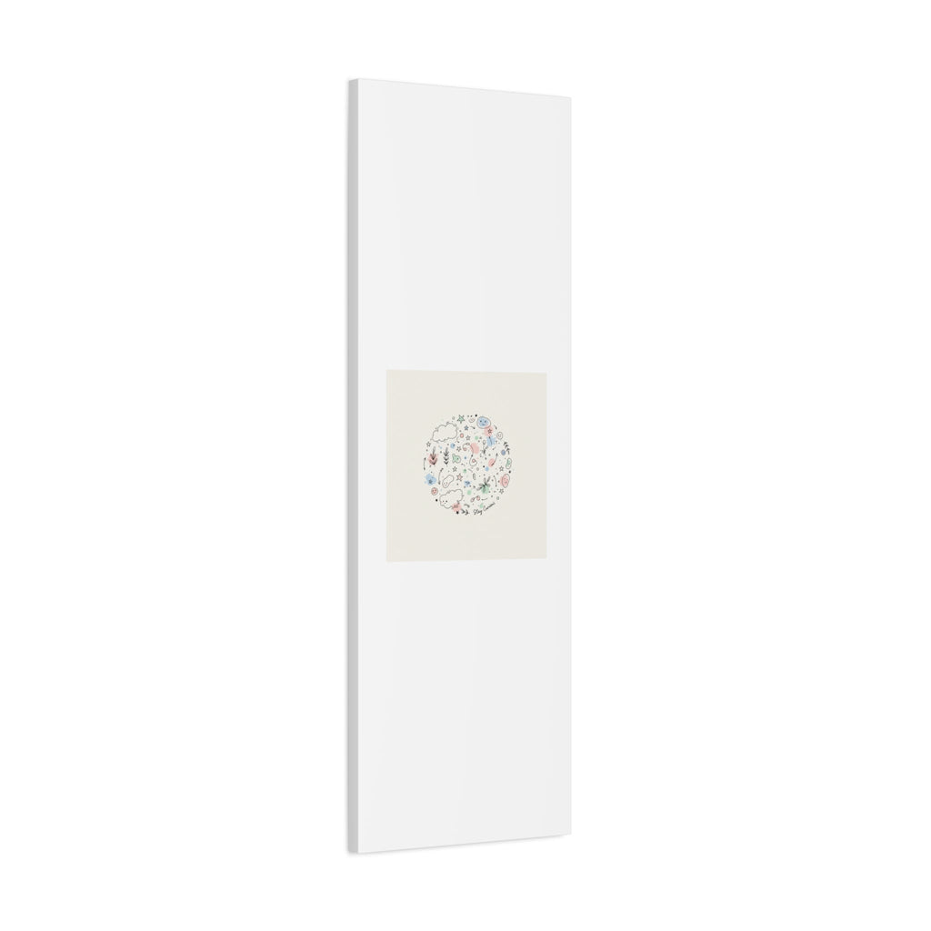 Doodle Circle Line Drawing Matte Canvas, Hand-Drawn Sketch Art