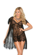 Love Spark Cove | Intimate Apparel, Pleasure Shop & Free Shipping Eyelash Lace Peignoir Set Includes Babydoll With Adjustable