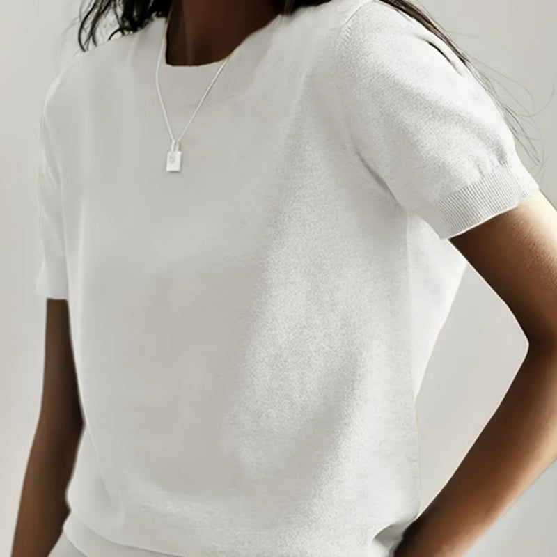 Women’s Soft Stretch Minimalist T-Shirt – Everyday Slim Fit Top