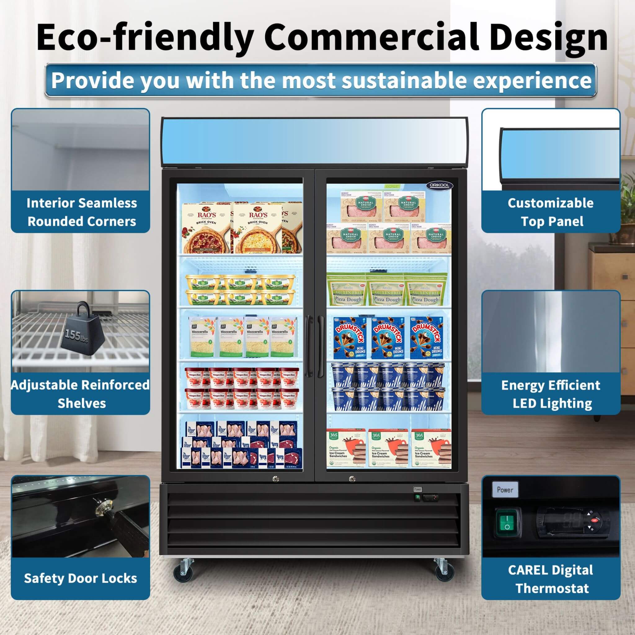 44.7 Cu.Ft Commercial Glass Door Merchandiser Freezer With LED Display (SAK39478) – SAKSBY WHOLESALE, view 6