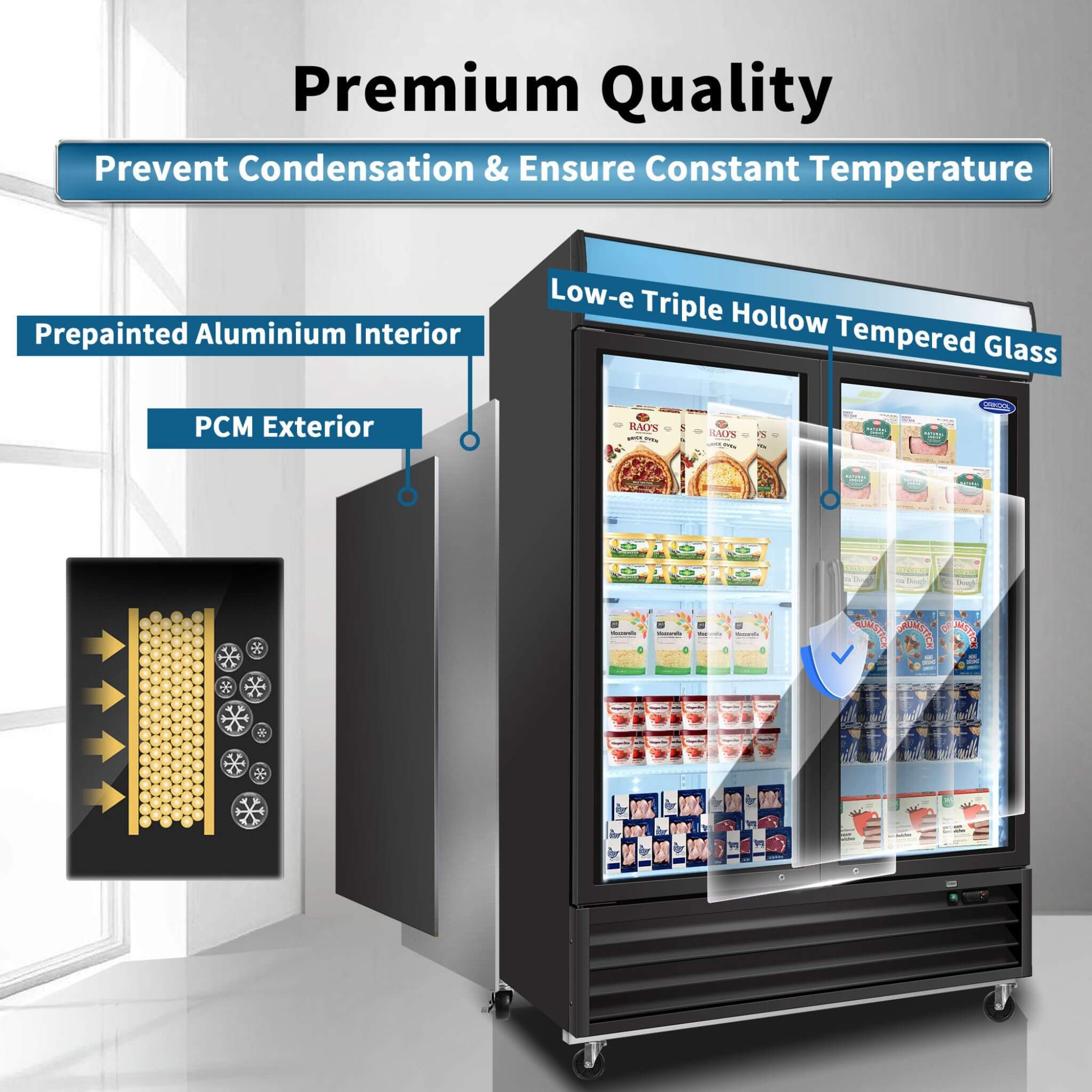 44.7 Cu.Ft Commercial Glass Door Merchandiser Freezer With LED Display (SAK39478) – SAKSBY WHOLESALE, view 7