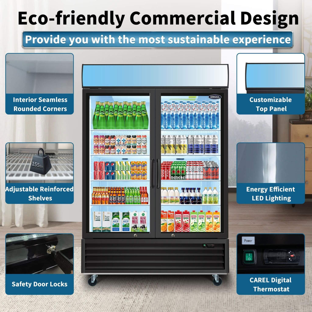 44.7 Cu.Ft Double-Door Commercial Display Merchandising Refrigerator (SAK54692) – SAKSBY WHOLESALE, view 6