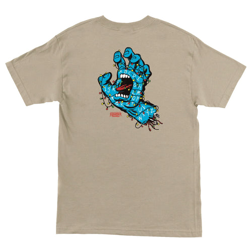 Santa Cruz x Stranger Things Screaming Lights T-Shirt - Sand