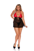 Love Spark Cove | Intimate Apparel, Pleasure Shop & Free Shipping Mesh And Lace Halter Heck Babydoll With Keyhole Front, Rhin