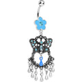 BodyCandy Blue Gem Butterfly Chandelier Belly Ring — main product shot