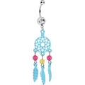 BodyCandy Aqua Blue Summer Dreamcatcher Bohemian Belly Ring — main product shot