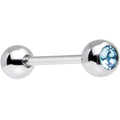 BodyCandy Aquamarine Barbell Tongue Ring Created with Crystals — main product shot