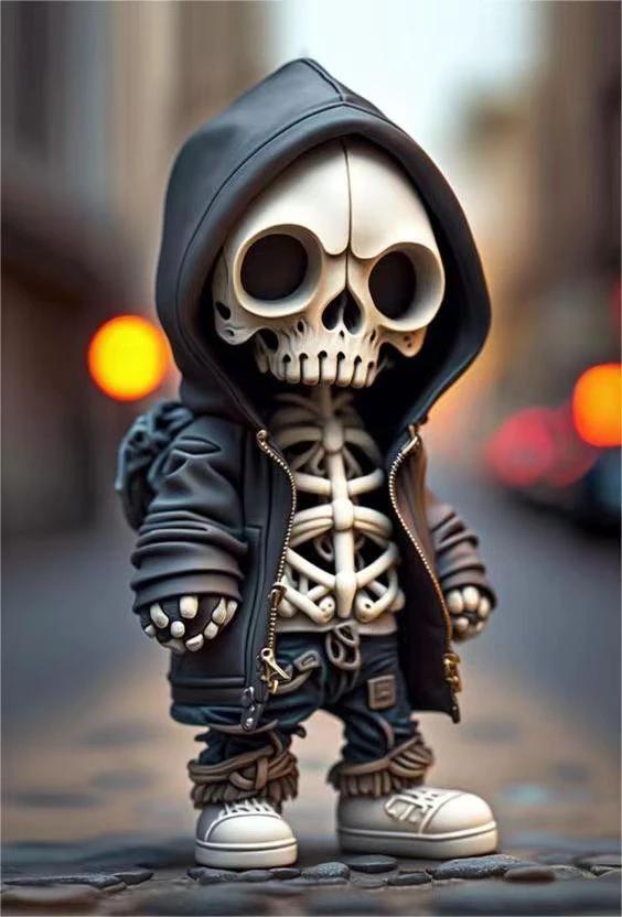 Halloween Skeleton Figurines - Cool Resin Doll Home Decor