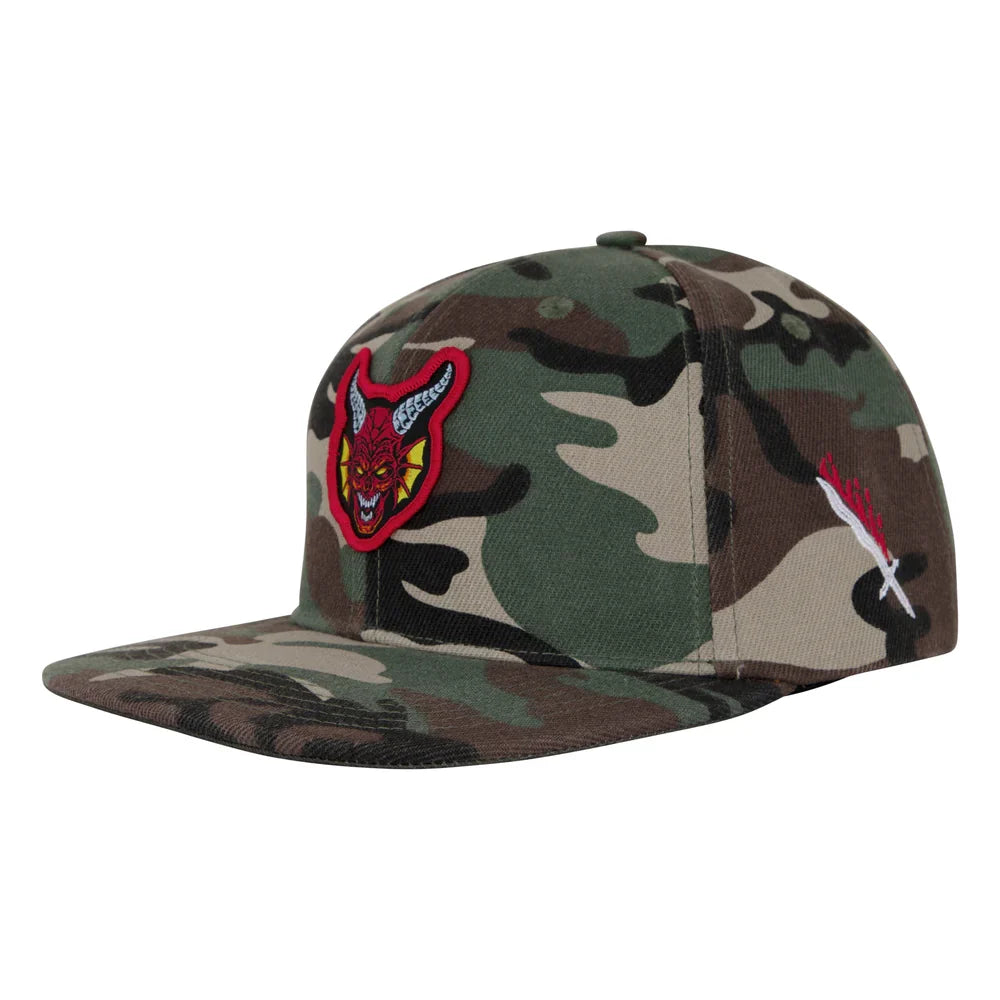 Santa Cruz x Stranger Things Hellfire Club Snapback Hat - Camo