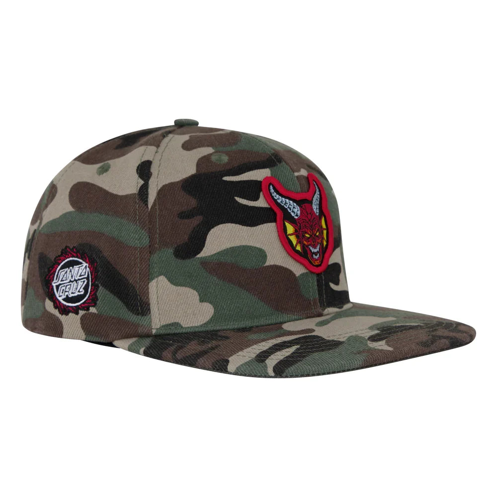 Santa Cruz x Stranger Things Hellfire Club Snapback Hat - Camo