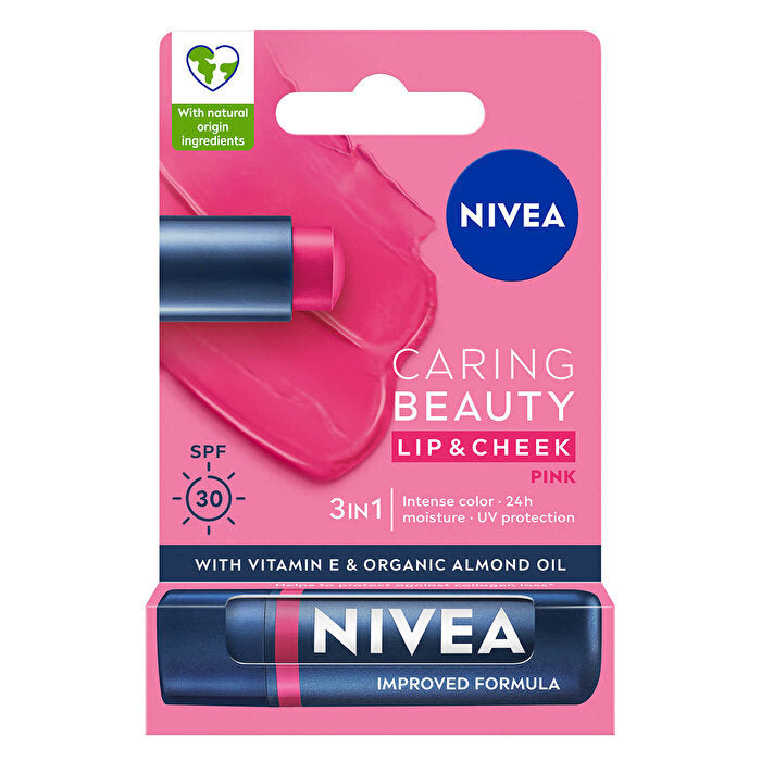 Nivea Colored Lip Care Cream Pink 0.17oz - SPF 30 Moisturizer | 3-in-1