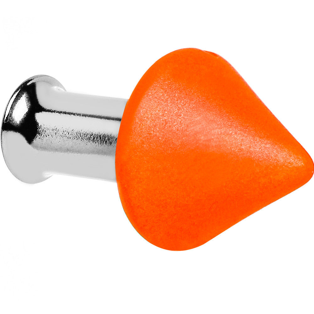 BodyCandy 4G Orange Neon Cone Stainless Steel Plug — main product shot