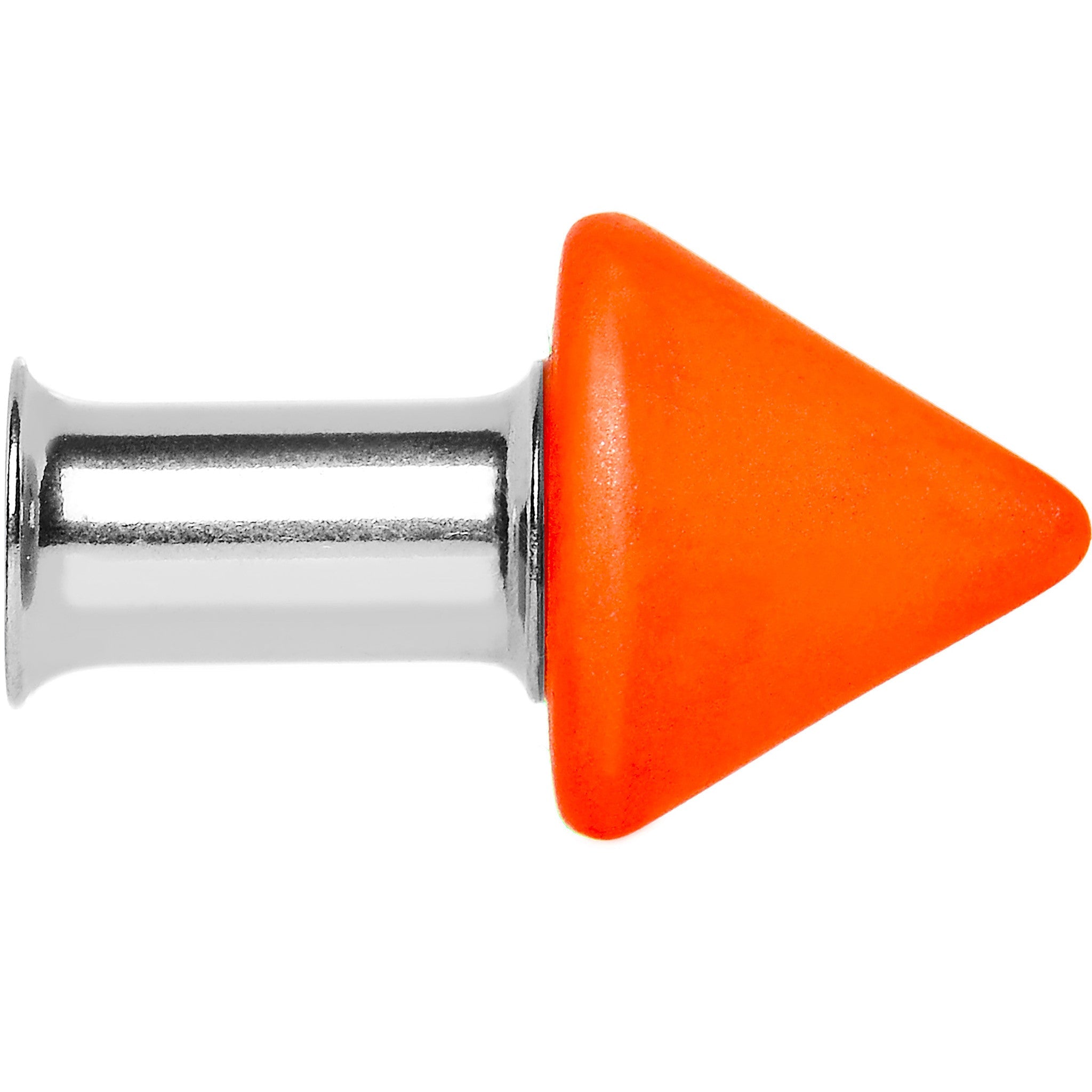 BodyCandy 4G Orange Neon Cone Stainless Steel Plug — detail close-up