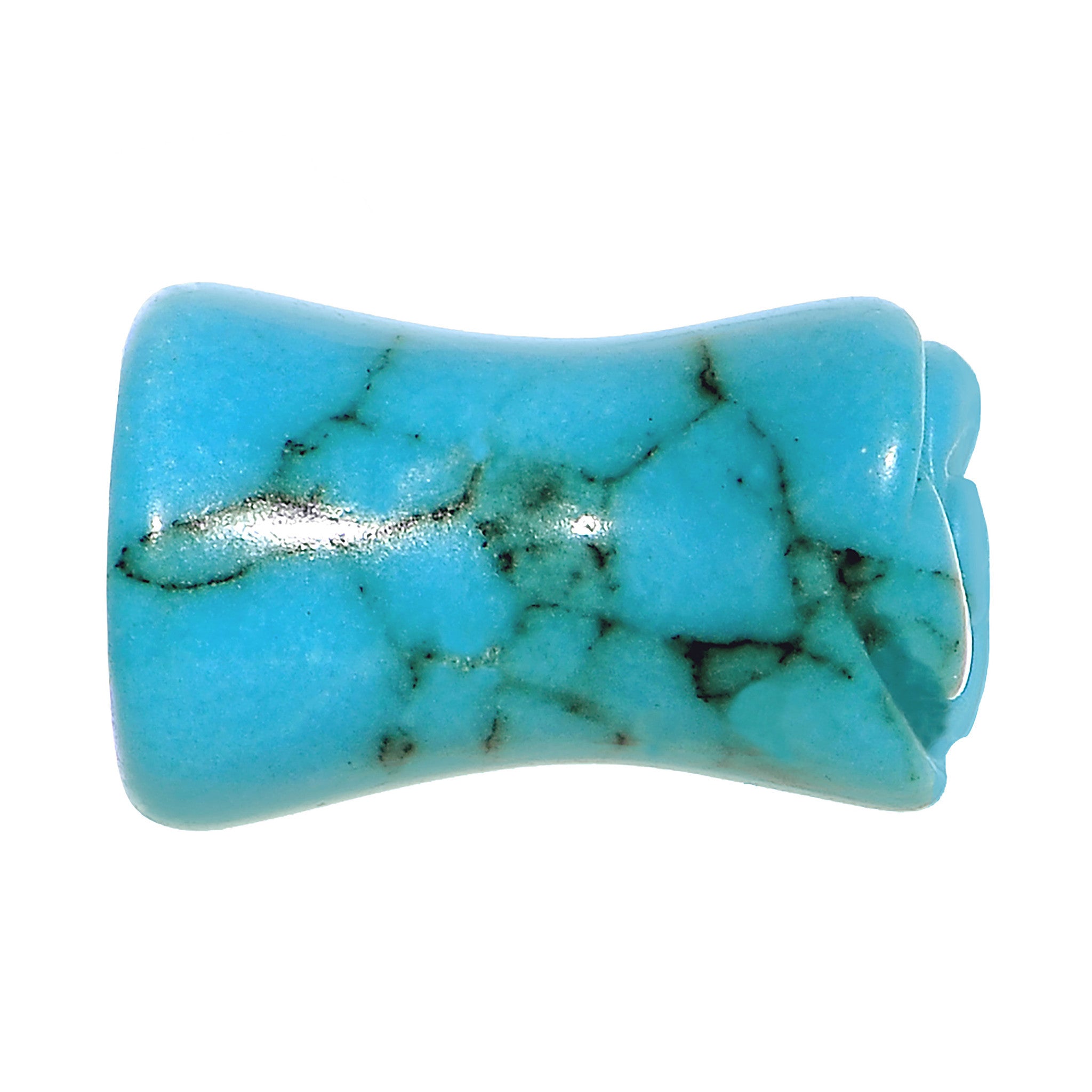 BodyCandy 2G Natural Blue Turquoise Blooming Flower Stone Saddle Plug — lifestyle context