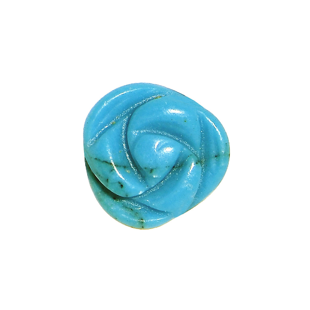 BodyCandy 2G Natural Blue Turquoise Blooming Flower Stone Saddle Plug — detail close-up
