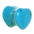 BodyCandy 0G Natural Blue Turquoise Sweet Heart Stone Saddle Plug — main product shot