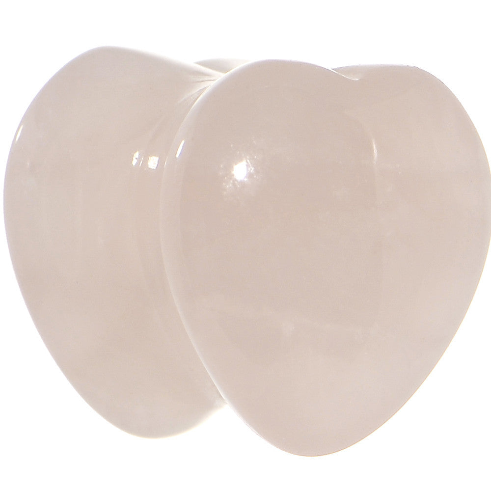 BodyCandy 00G Natural Rose Flower Quartz Sweet Heart Stone Saddle Plug — main product shot