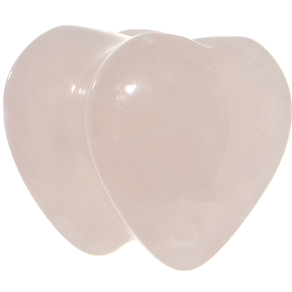 BodyCandy 1/2 Natural Rose Quartz Sweet Heart Stone Saddle Plug — main product shot
