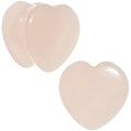 BodyCandy 9/16  Natural Rose Quartz Sweet Heart Stone Saddle Plug Set — main product shot