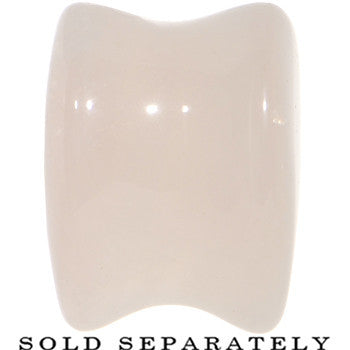 BodyCandy 9/16  Natural Rose Quartz Sweet Heart Stone Saddle Plug Set — side view