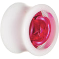 BodyCandy 9/16 White Acrylic Pink Metallic Rose Flower Plug — main product shot