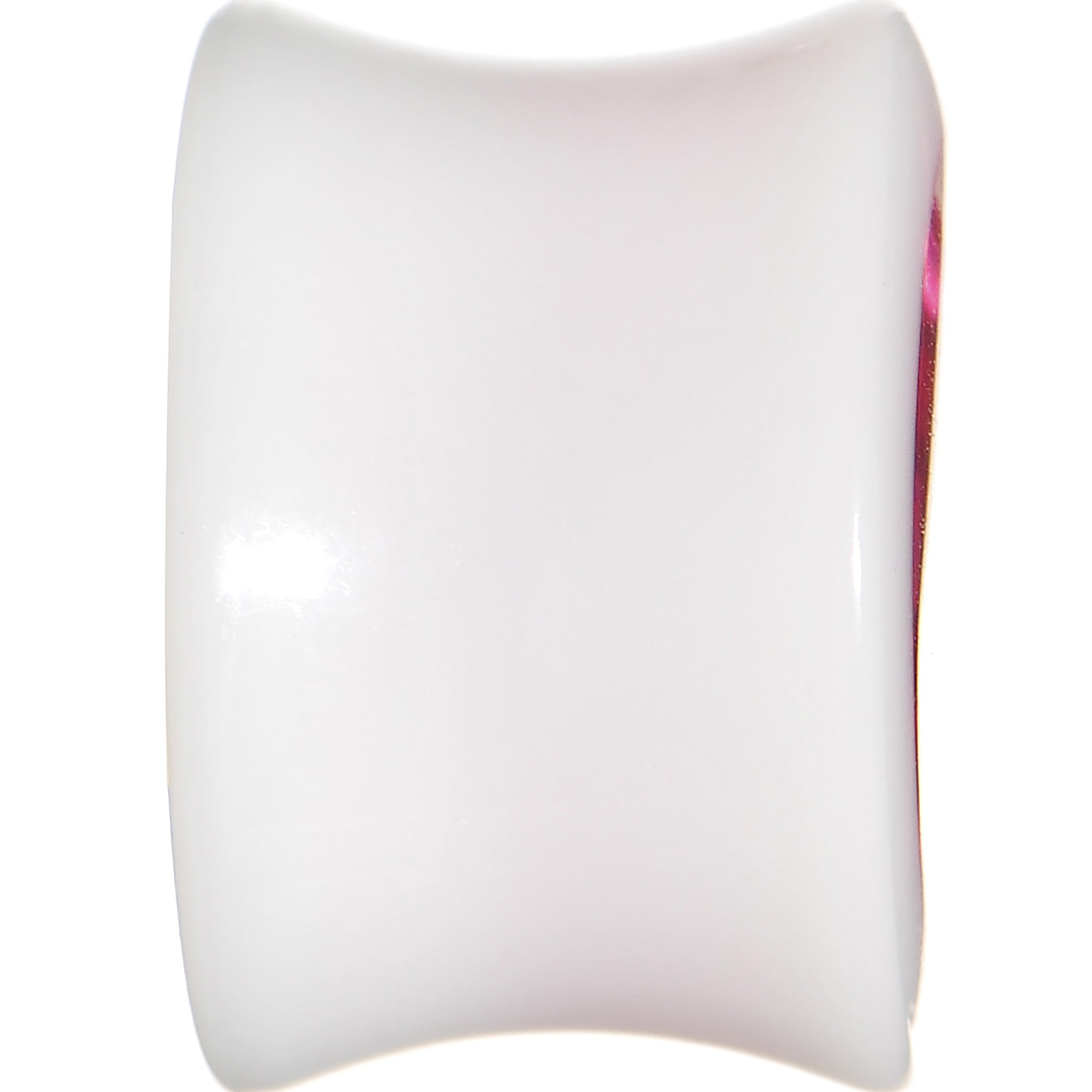 BodyCandy 9/16 White Acrylic Pink Metallic Rose Flower Plug — lifestyle context
