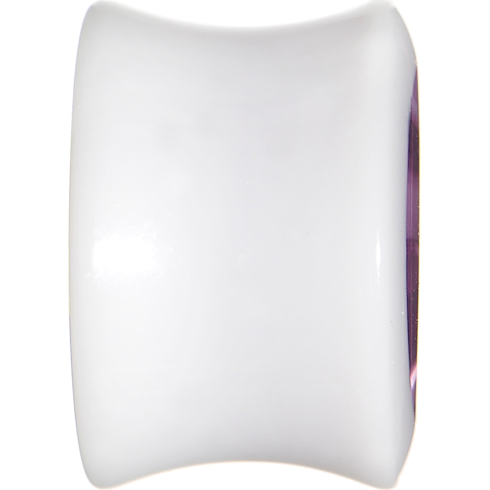 BodyCandy 9/16 White Acrylic Purple Metallic Rose Flower Plug — lifestyle context