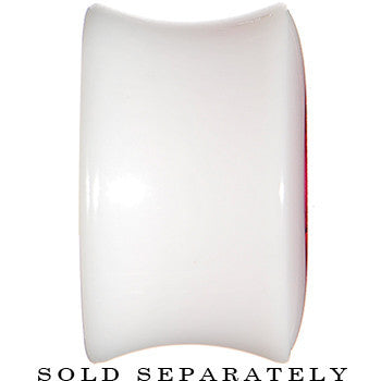 BodyCandy 5/8 White Acrylic Pink Metallic Rose Flower Plug — side view