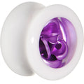 BodyCandy 5/8 White Acrylic Purple Metallic Rose Flower Plug — main product shot