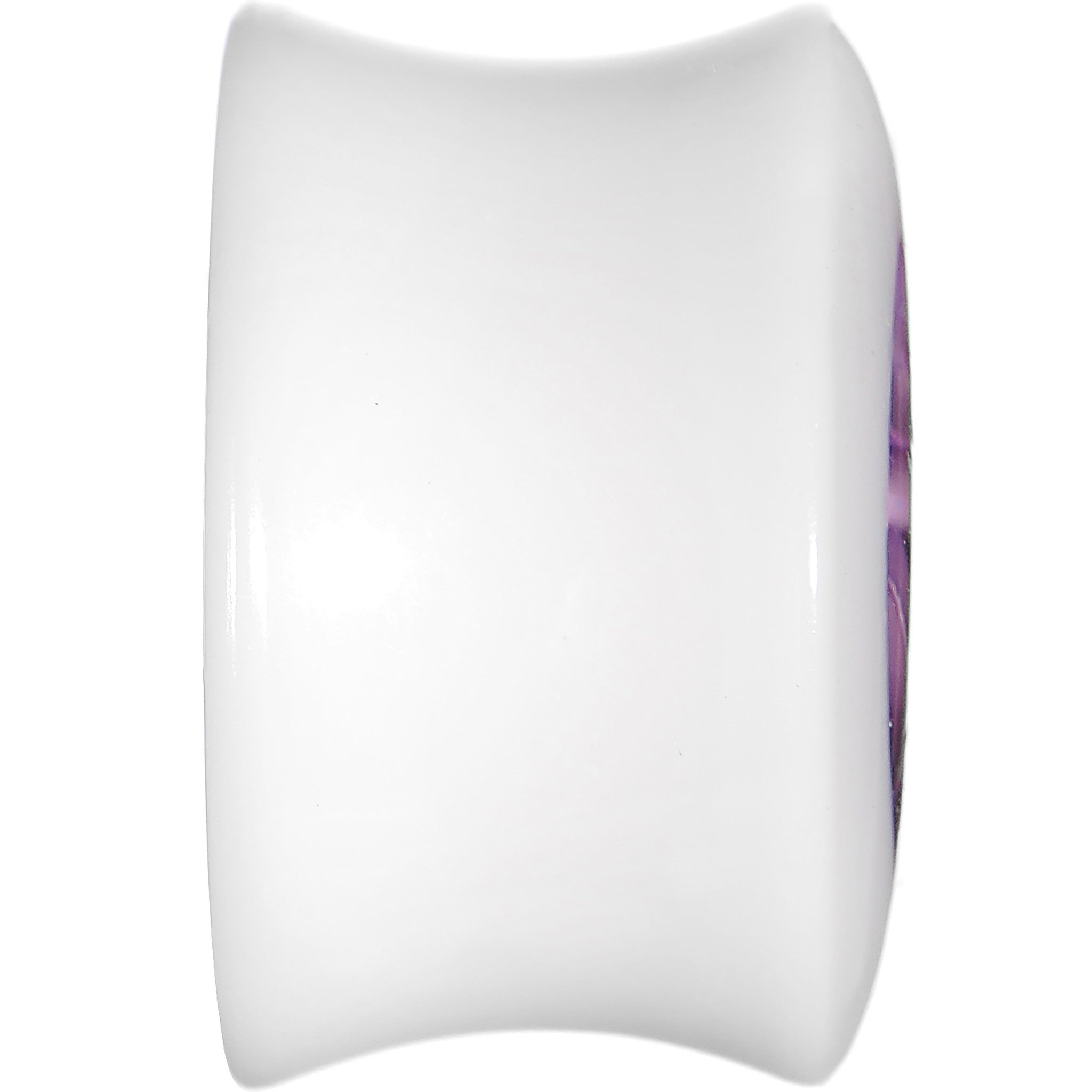 BodyCandy 5/8 White Acrylic Purple Metallic Rose Flower Plug — lifestyle context