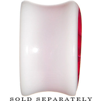 BodyCandy 18mm White Acrylic Pink Metallic Rose Flower Plug — side view