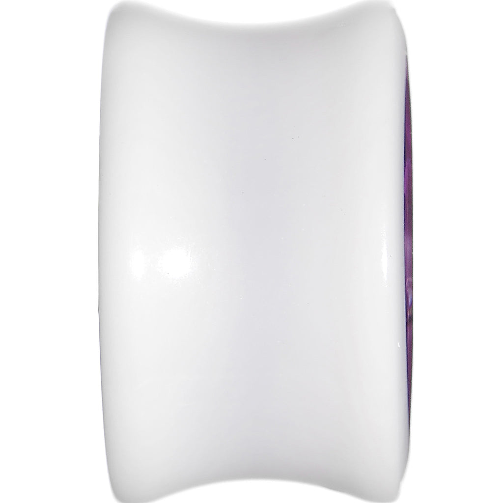 BodyCandy 18mm White Acrylic Purple Metallic Rose Flower Plug — lifestyle context