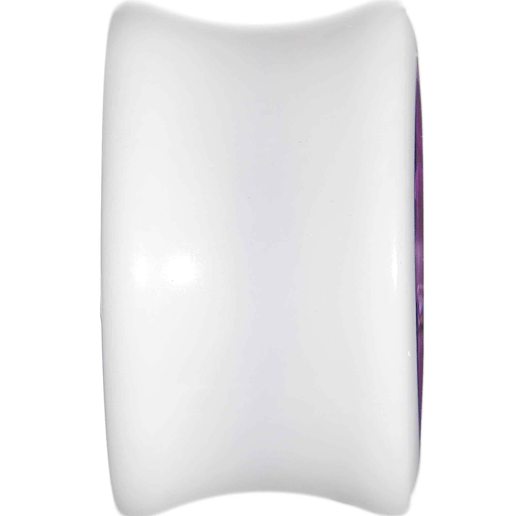 BodyCandy 18mm White Acrylic Purple Metallic Rose Flower Plug — lifestyle context