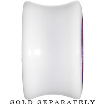 BodyCandy 18mm White Acrylic Purple Metallic Rose Flower Plug — side view
