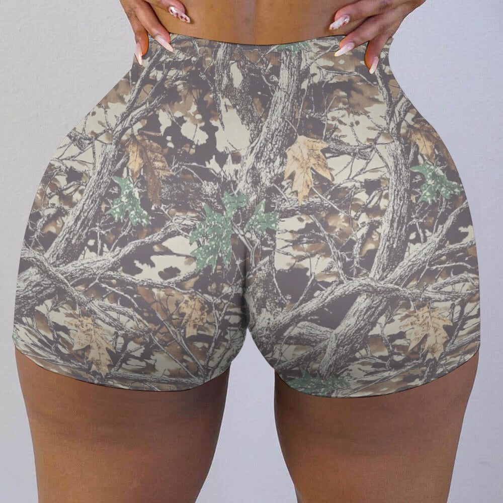 Luckless Outfitters Yoga Shorts - Washed Maple — detail close-up