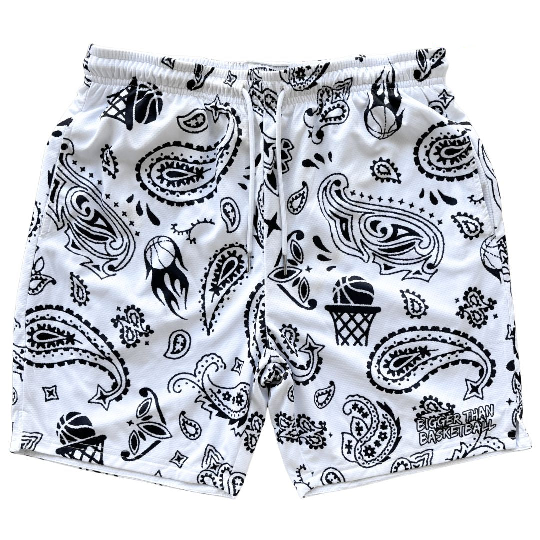 Bigger Than Basketball Court Bandit - Shorts - White — main product shot