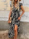 Ruffled Cap Sleeve Midi Dress