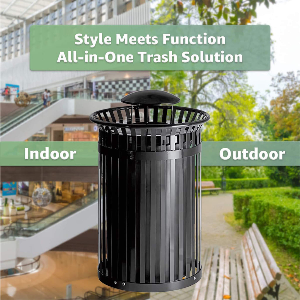 45-Gallon Heavy-Duty Commercial Round Waste Bin With Rain Bonnet Lid (SAK94380) – SAKSBY WHOLESALE, view 3