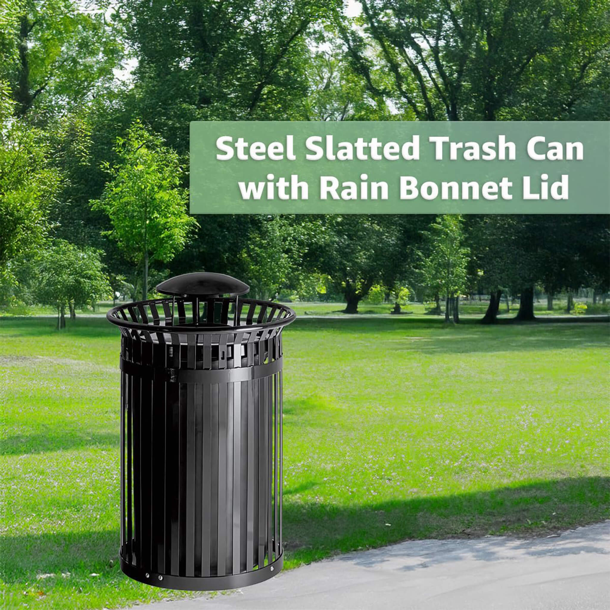 45-Gallon Heavy-Duty Commercial Round Waste Bin With Rain Bonnet Lid (SAK94380) – SAKSBY WHOLESALE, view 4