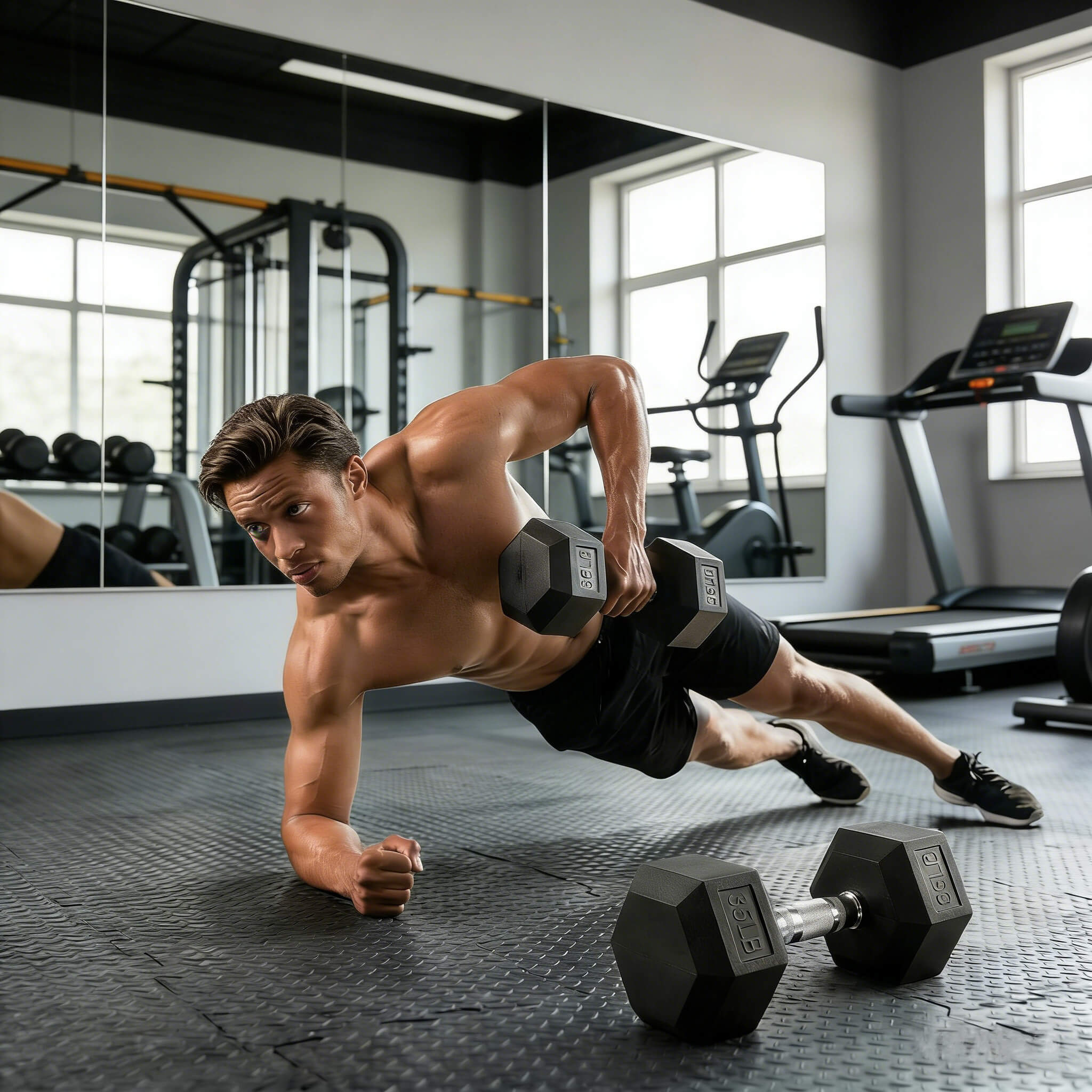 Rovix 450-Pounds Rubber Hex Dumbbell Set With Rack (SAK90714) – SAKSBY WHOLESALE, view 7